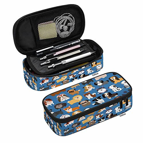 Yekiua Corgi Federmäppchen für Welpen, niedliches Cartoon-Design, lustiger Hund, hohe Kapazität, für Teenager, Jungen, Mädchen, Schule, Schreibwaren, Kosmetiktasche