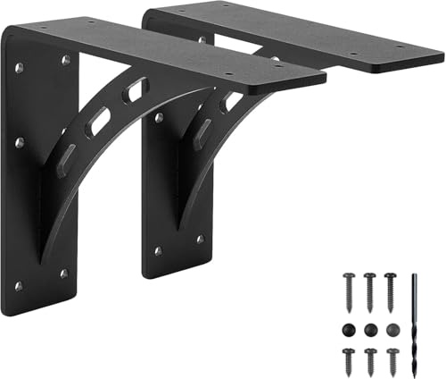 FIRMETAL 9x8x2.5 Heavy Duty Shelf Brackets - Max Load 1100 LBS, Premium Alloy Metal Mantel Brackets - Set of 2 - Fireplace & Countertop Support