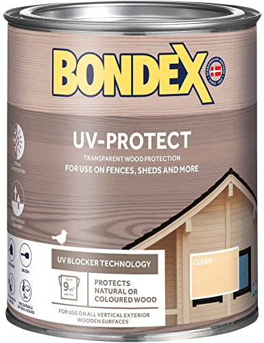 Bondex UV Protect Wood Varnish – Clear – Suitable for Exerior Wood - Long Life and Water Based – Mould Resistant – 750 ml