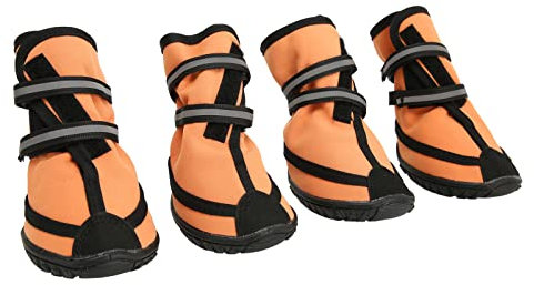 Hundeschuhe, Verstellbar, Wasserdicht, Verhindern EIN Verrutschen, Atmungsaktive Hundeschuhe, Camping-Pfotenschutz für Mittelgroße Hunde Zum Wandern (S)