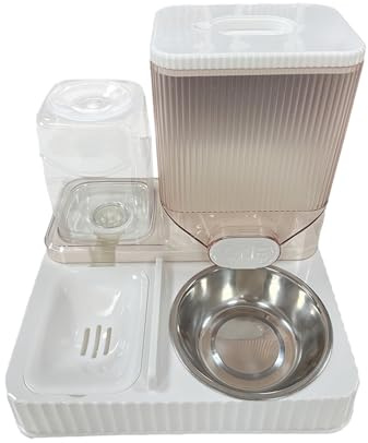 Pet Food Dispenser, automatisk kattmatautomat med halkfri bas, vattendispenser för djurfoder anti-kvävning, ca
