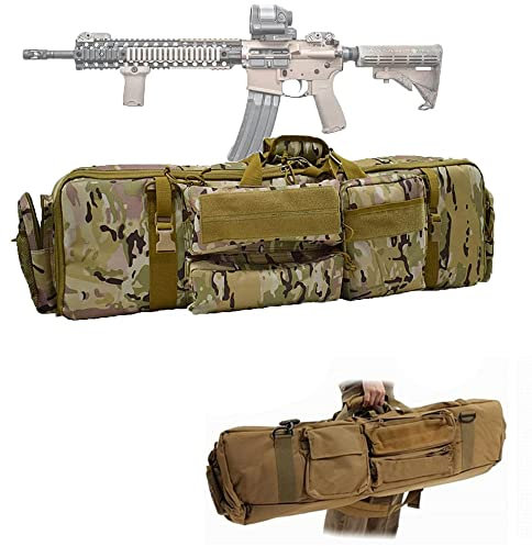 ANSNOW Doppelter Gewehrkoffer Taktische Weiche Jagdtasche Outdoor M249 Waffentaschen Gewehrrucksack Airsoft Koffer Schrotflintenkoffer Waffentragekoffer Miten- Und Magazinaufbewahrung/Tarnung