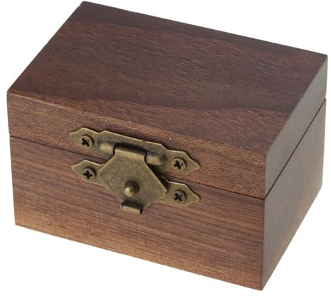 LIGSLN Ringhalter, Retro-Schmuck-Aufbewahrungsbox, Holz, Ringhalter für Eheringe, Träger, Organizer
