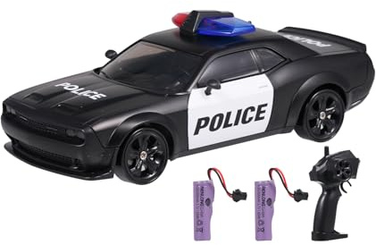 Dodoore Remote Control Cars, 1/24 RC Drift Car Police Car, 4WD 2.4GHz High Speed Racing Vehicle with Cool Lights and Extra Tires, Hobby RC Cars Gifts for Adults