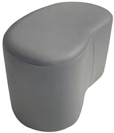 Sgabello moderno grigio a mezzaluna, piccolo, poggiapiedi, per soggiorno, divano, ingresso, scarpiera, sgabello basso (66 x 35,6 x 40,6 cm)