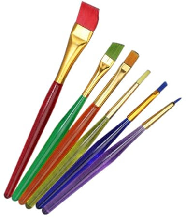 IWOWHERO 6pcs Cake Icing Brush Set with Nylon Bristles, Fondant Dusting and Sugar Craft Decorating Tools for DIY Baking and Cake Decorating Enthusiasts