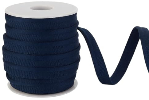 AHANDMAKER 20 Yards Piping Trim 3/8 Inch(10mm) Piping Bias Tape Lip Cord Trim Fabric Edge Trim Piping Bias Binding Tape Upholstery Piping Trim for Sewing DIY Crafting, Midnight Blue