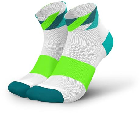 INCYLENCE Laufsocken kurz für Damen und Herren mit leichter Kompression,1 Paar (DE/NL/SE/PL, Numerisch, 39, 42, Regular, Regular, Loops White Green)