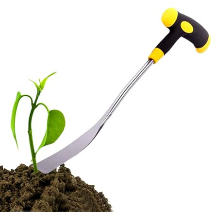 Attrezzo Manuale per Estirpare Erbacce - Attrezzo Per Rimozione Erbaccia Con Manico Resistente | Rastrello Estirpatore Resistente per Giardinaggio Fiori e Orto con Paletta Manuale