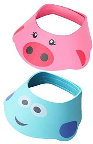 LOORGVEL 2stücke Duschhaube Für Junge Mädchen Duschhut Mit Cartoon-design Verstellbar Für Kleinkinder Haarwaschhut Zum Schutz Vor Wasser Für Baden Und Haarewaschen Flexibel Und Bequem