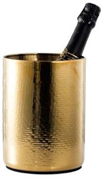 Ice Bucket Stainless Steel Champagne Wine Chiller Bucket Ice Cooler(Gold)