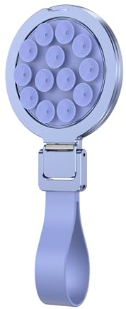 Magnetic Suction Cup Phone Mount, MagSafe Ring PopSocket Grip Stand, Silicone Phone Ring Holder for iPhone, Hands-Free Mirror Shower Phone Holder MagSafe Suction Mount for Selfies & TikTok(Blue)