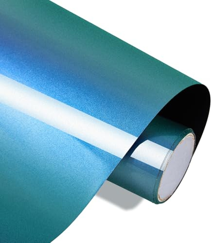 FOSER Chamäleon Plotterfolie Textil, 30,5cm×150cm PU Transferfolie Plotter, Heat Transfer Vinyl Bügelfolie Iron on Folie für DIY Textilien, Stoffe (Mattes Finish)