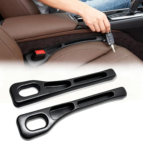 OTTOOPPXIN 2 Piezas Relleno para Asientos de Coche, 40.9 * 6.5cm Organizador de Espacios para Asientos de Coche, Cuero SintéTico Accesorio de Relleno de Huecos, para Coches Suv Y Camionetas Negro