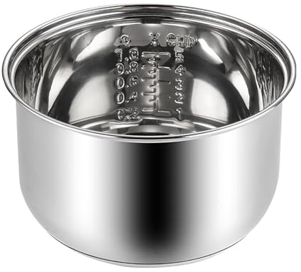Edelstahl Innentopf für Reiskocher mit Skalierungsdesign Edelstahl Innentopf für Reiskocher Klein Stainless Steel Inner Pot Geeignet Zum Kochen Von Reis Suppe Und Kuchen (11x18.5cm)
