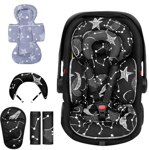 SGZIOO Infant Car Seat Insert, Newborn Car Seat Insert, 2-in-1 Reversible Newborn Insert for Car Seat, Baby Stroller Cushion, with Headrest and Strap Pads, for Pram Buggy, Bassinet, Swing