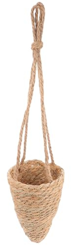 Yardenfun Cesto Appeso Intrecciato in Paglia per Piante Verdi Design Salvaspazio e Materiale Naturale Marrone per Balconi e Giardini Esterni