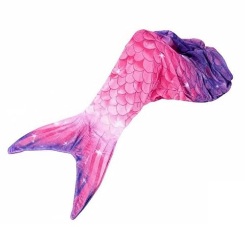 FJMQHU Manta Niña Flannel Cobija Bolsa Dormir Diseño Sirena Suave para en Sofá Dormitorio Reuniones de Pijamada y Fiestas Temáticas, Rosa+Morado, 120-60cm