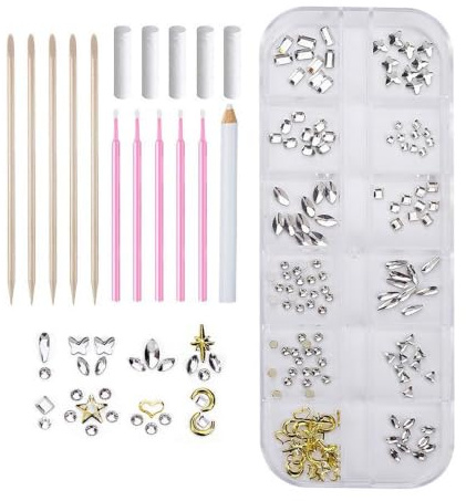 Bijoux De Pierres Précieuses Pour Dents – Kit De Décoration Professionnel E | Kit de coiffure professionnel, organisation facile, idéal pour les amateurs de beauté, les salons et les projets de mode