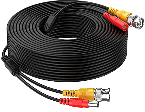 Cocar 65 Fuß 20M All-in-One BNC Video-Verlängerungskabel mit Power-DC-Anschluss für Überwachungskamera Home Surveillance CCTV Closed Circuit TV System