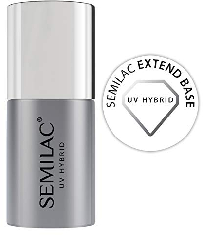 Semilac - Base allungante per smalto per unghie | 7 ml | Base coat rinforzante per ricostruzioni con lampada UV LED, gel protettivo per unghie |