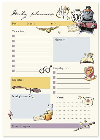 Grupo Erik Harry Potter Tagesplaner Block A5 Geschenke Merch | Terminplaner Schreibtisch Kalender A5 Planer - Tischkalender ohne datum