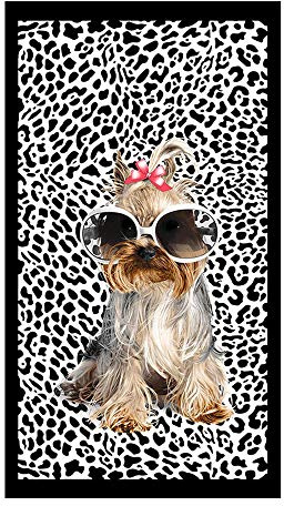 Strandtücher Groß Hund Bedruckt 100 x 180 cm Microfaser Badetuch für Erwachsene Damen Kinder Mädchen Ideal für Schwimmen Spa Reisen Yoga Sport Camping Sunbed Cover Bad oder Dusche zu Hause
