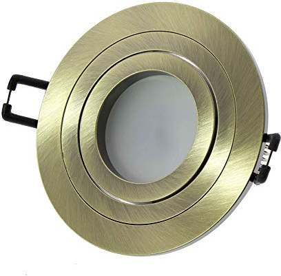 wonderlamp 1 Unidad Foco empotrable Classic Redondo con Portalámparas GU10, Ángulo basculación 30°, 230V, Diametro 9.3 x 2.5 cm, Cuero