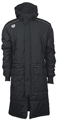 ARENA Unisex Adult Team Swim Parka Solid Fleece Winter Coat Waterproof Long Jacket for Women and Men, Asphalt, Small