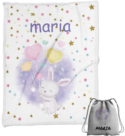 ZPUBLI+ Manta Personalizada con Nombre y Texto. Regalo Original para Navidad, cumpleaños, Regalo Infantil, Baby Shower. Manta Invierno Suave y Duradera. (BEBÉ 1)