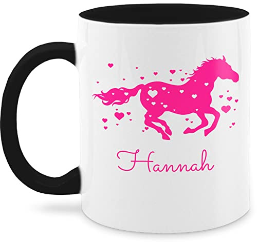 Tasse Tassen 325ml - Pferd - Pferde Geschenk Mädchen - 325 ml - Schwarz - personalisierte reitersachen pferden horse glühweintassen kinder pferdetasse pferdemotiv haferl namensbecher pferdetassen