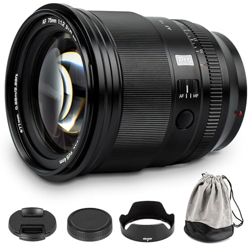 VILTROX 75mm f/1.2 F1.2 XF Halterung Ultra Weitwinkel Autofokus Objektiv mit Augen AF Gesichtserkennung Entwickelt für Fuji X-Mount Kameras X-A7 X-S10 X-T200 X-T100 X-T20 X-T30 X-T4 X-E2 X-E2S X-E4