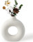 BASVII vaso decorativo da interno, Vasi Decorativi Interno Moderni a Forma di Ciambella, Vaso Ceramica Bianco per Fiori Secchi, Perfetto per Decorare Soggiorno, Camera, Ufficio (S)