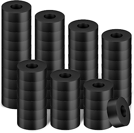 50 Stück Gummi Unterlegscheiben, 2cm Außendurchmesser 0,6cm Innendurchmesser 0,6cm Dicke Gummi Abstandshalter Vibrationsdämpfungspads Gummitüllen Gummi-Abstandsbuchsen