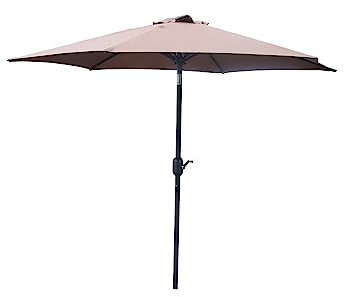 CONCEPT USINE | Parasol Droit Rond Inclinable Ø 2,5 m Come Chocolat| Structure Alu & Acier | Toile 100% Polyester | Idéal Jardin Terrasse Piscine Balcon | Protection UV & Imperméable | Résistant