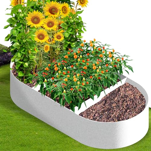 Fabric Raised Garden Beds Outdoor Grow Bags, 5x2.5x1ft Oval Raised Flower Bed Kit, Breathable Vegetable Planter Growing Bags for Potato, Planting Bags for Container Gardening Outdoor