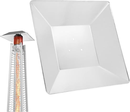 Propan-Wärmereflektor-Schild, 4-seitiger Pyramiden-Terrassenheizer, Hitzeschild, quadratischer Aluminium-Wärmereflektor-Schild, Ersatzteile für Außenheizungen (3 vorgebohrte Löcher) (Reflektorschild)