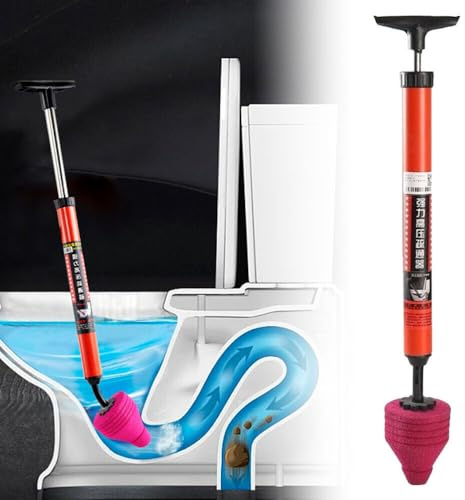 High Pressure Toilet Unblock One Shot Toilet Pipe Plunger New Upgraded Toilet Plunger Kit High Pressure Air Drain Clog Remover Plumbing Tool for Sink Bathtub Clogged Pipe
