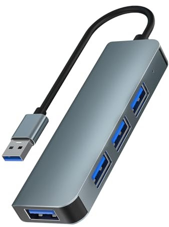 Hub USB 3.0, Splitter dati hub USB a 4 porte, adattatore USB portatile Mini espansore multiporta per desktop, laptop, Mac, Xbox, unità flash, HDD, console, stampante, PC, tastiere, mouse