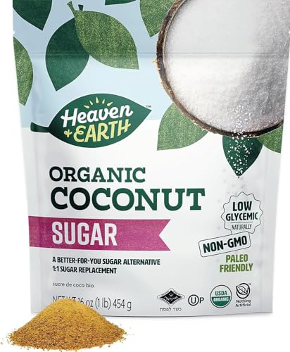 Heaven & Earth Coconut Sugar, 454g | Low Glycemic | Unrefined Sugar Alternative | Natural Sweetener | Coconut Palm Sugar