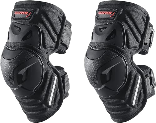 Scoyco Motorrad Radfahren Knieschützer Motocross Racing Beinschutz Pads Schutzausrüstung für Motocross Enduro Verstellbare & elastische Klettbänder (2PCS,K46)