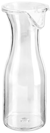 HOMESHOPA Plastic Carafe with Lid, 20oz Clear Unbreakable 550ml Water Pitcher for Iced Tea, Powdered Juice, Cold Beverages, Mimosa Bar, Wine, Dishwasher Safe Reusable Beverage Containers