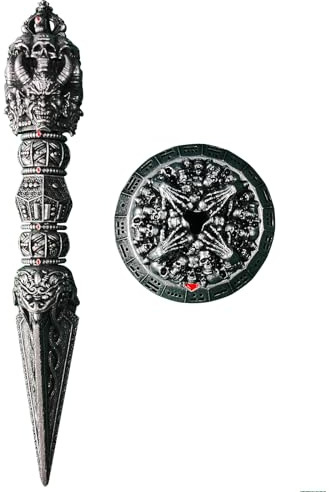 Unique Dice DND-Würfel-Set aus Metall – D&D-Spinner-Dolch aus Zinklegierung, Schwarz