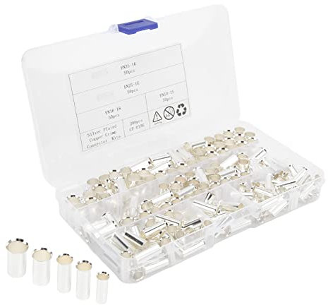 200 Pieces 28 Gauge Wire Ferrules Electrical Cable Terminals Copper Crimp Connector for Car Amplifiers Appliances, With 200 Terminals, Insulating Flares, & Copper