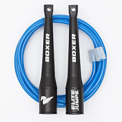 Elite Jumps Boxer 3.0 Jump Rope – Professional Boxing Workout Equipment | Tangle-Free PVC Rope with Smooth Action Handles & Slip-Resistant Grips for Fitness & Cardio Training