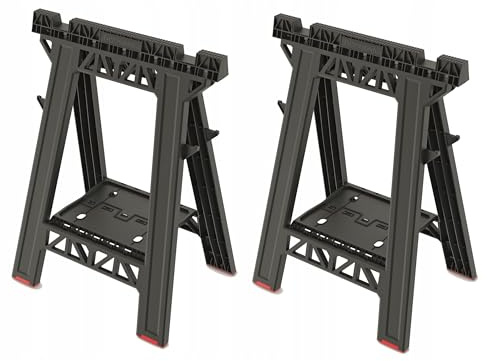 Folding Saw Horse Trestle Twin Pack Heavy Duty PRO Stand, 350kg Capacity, Portable Workbench for Woodworking, Garage, and Construction