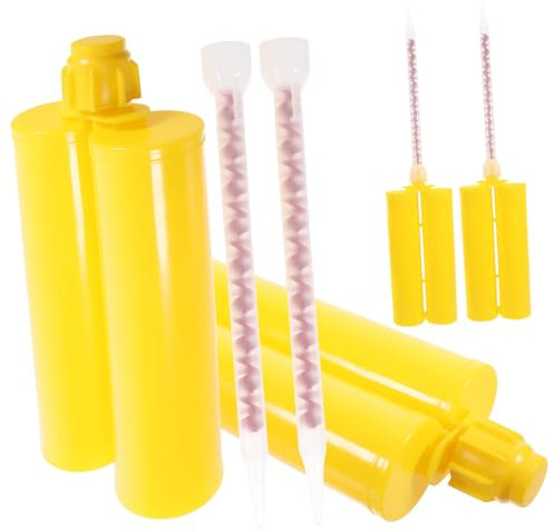 WHAMVOX 4sätze Leere Wiederbefüllbare Kunststoff-dichtstoffrohre Mit Doppelkammer Für Diy-anwendungen Multifunktionsfugenfüllung Nachfüllbare Harzkompatibilität