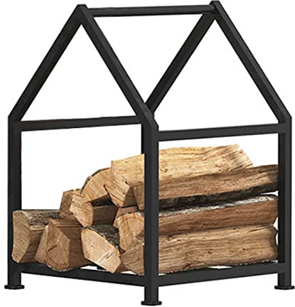 IUokLU Großes und kleines Holzregal für Brennholz Brennholzständer für drinnen und draußen Kamin aus Metall modern für Feuerstellen im Hof Wohnmobil Holzschuppen,