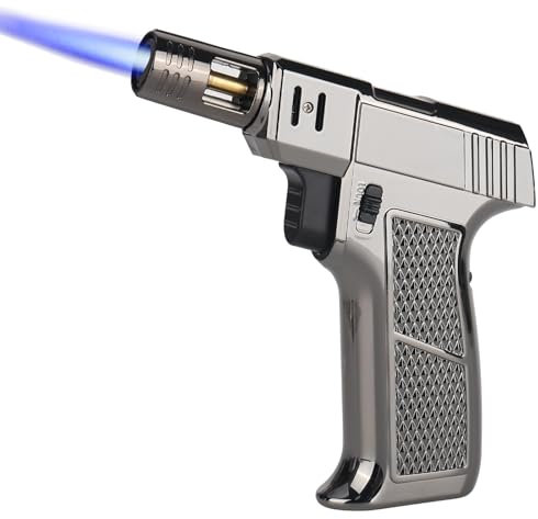 Trendecor Jet Lighter Windproof, Butane Jet Flame Refillable Lighter, Outdoor, Welding, Compact, Black