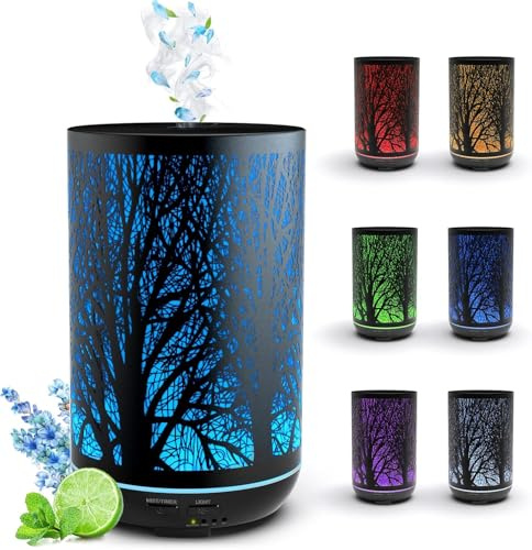Diffusore di aromi per oli essenziali, 300 ml, umidificatore con 7 colori, spegnimento automatico con funzione timer.